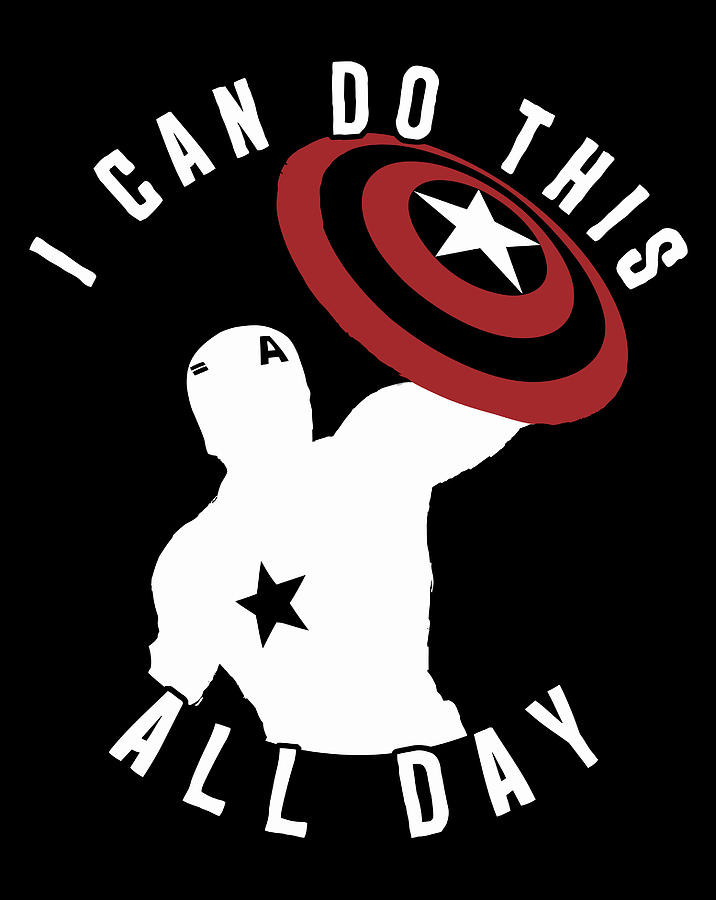 Marvel Captain America I Can Do This All Day Silhouette Digital Art by ...