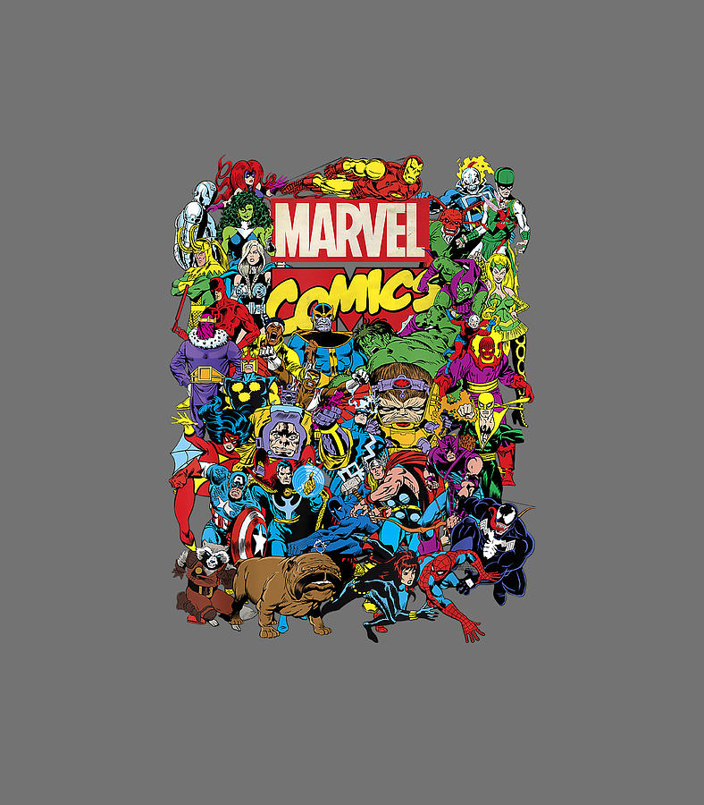 Marvel Comics Heroes Group Shot Graphic Digital Art by Traviv Malak ...