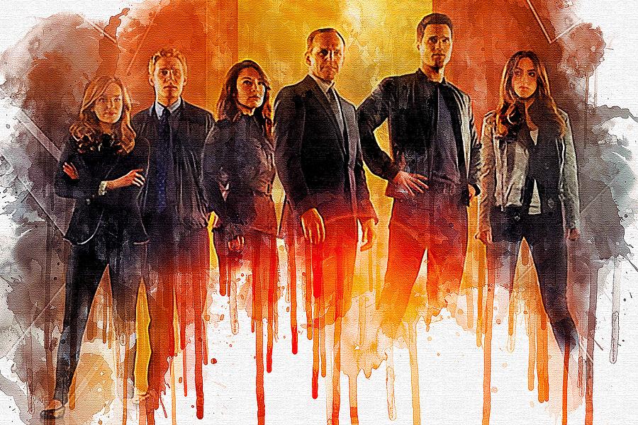 Marvel S Agents Of Shield Cast Men Black Suit Jacket Movies Mixed Media