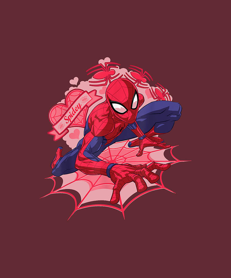 Marvel Spider-Man Hearts Valentines Day Digital Art by Tam Nguyen | Pixels