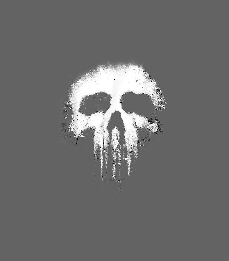 Marvel The Punisher Scary Grungy Skull Logo Digital Art By Enxu Effie