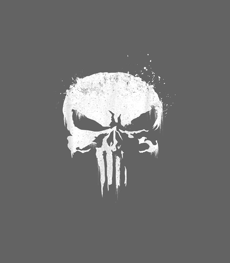 Marvel Comics The Punisher White Skull Logo Round Embroidered