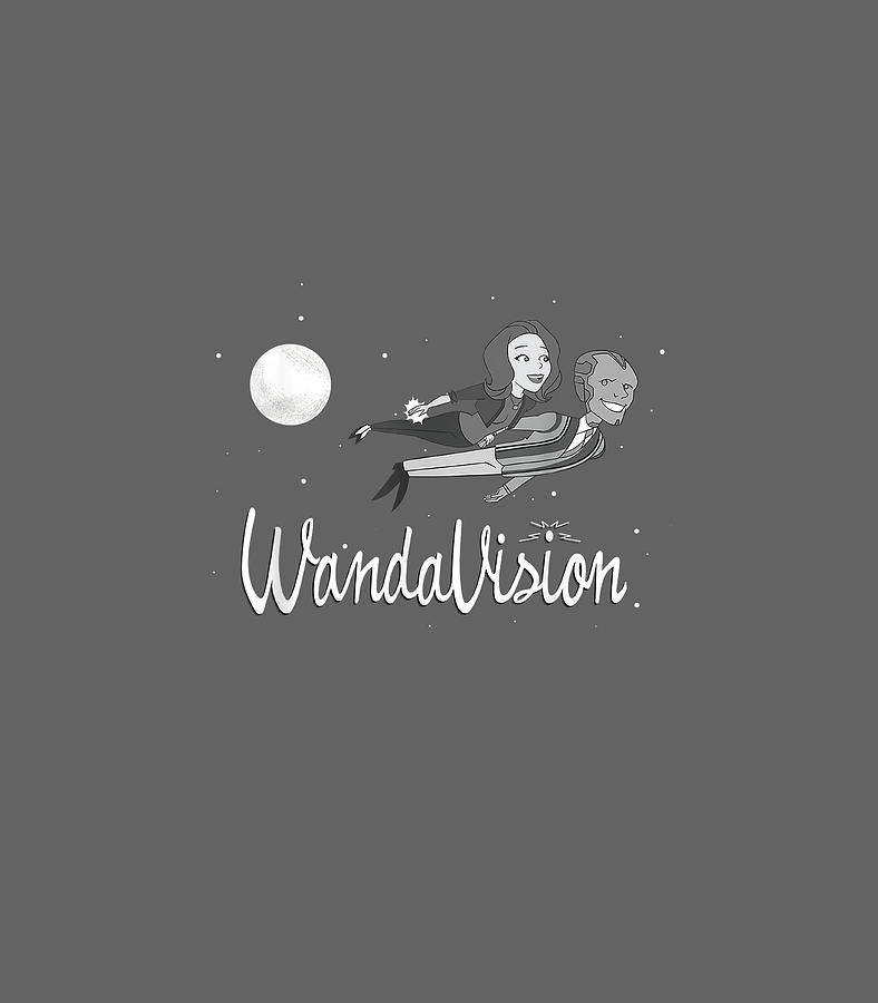 Marvel WandaVision Wanda and Vision 60s Moonlight Flight Digital Art by ...