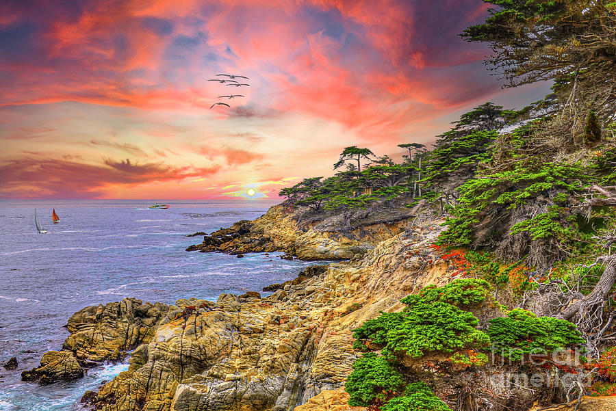 Marvelous Coastal Sunset Photograph
