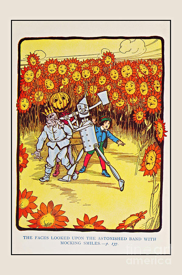 Marvelous Land of Oz Scarecrow Tin Man Woggle Bug Jack Pumpkinhead Animated Saw Horse the Gump 1904  Painting by Peter Ogden