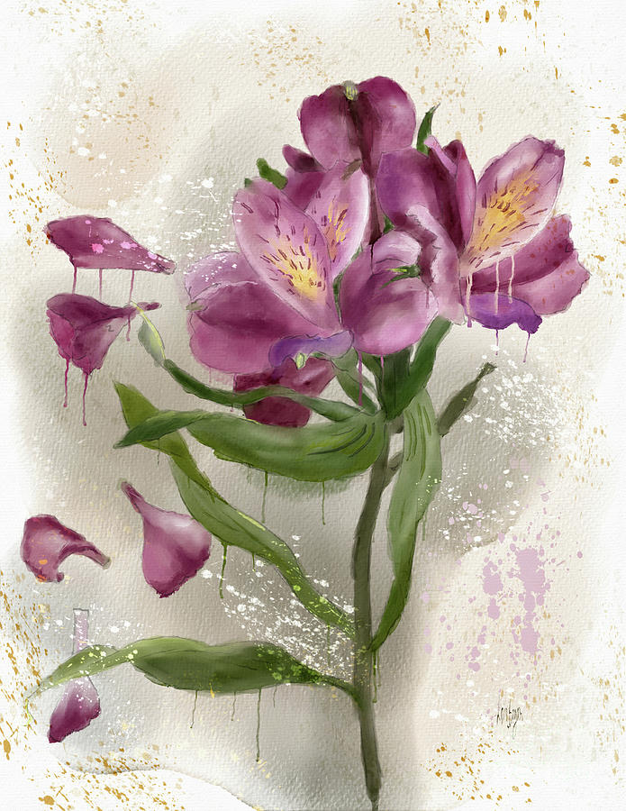 Marvelous Mauve Peruvian Lilies Digital Art by Lois Bryan