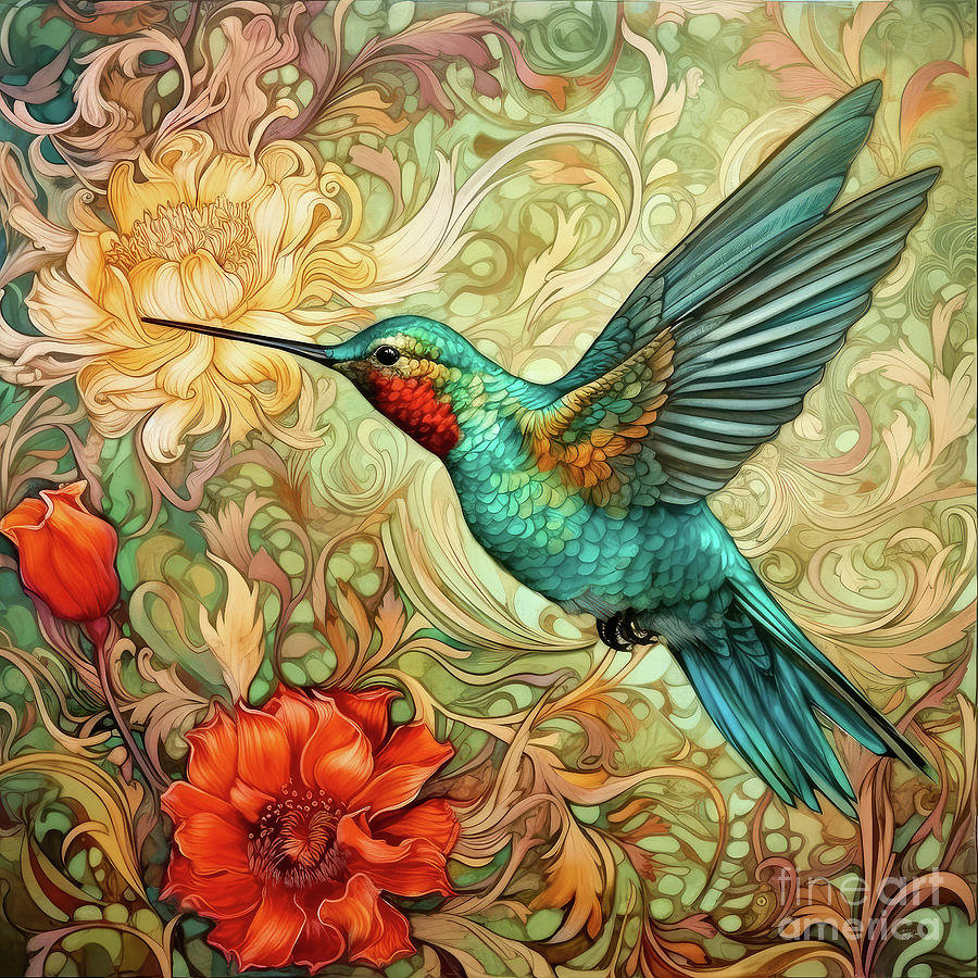 Hummingbird Painting - Marvelous Ruby by Tina LeCour
