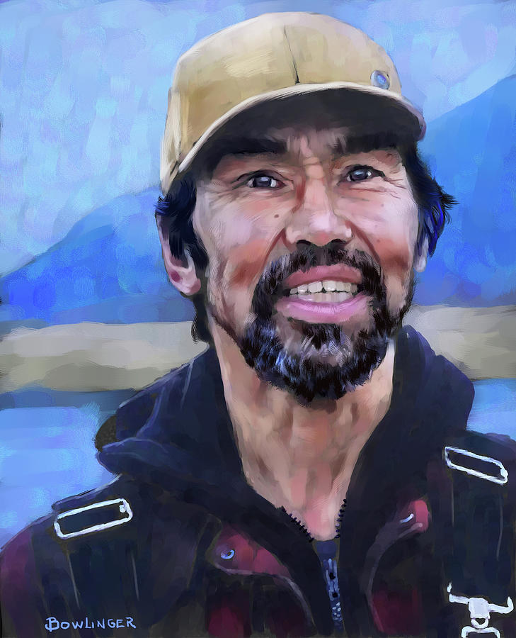 Portrait Digital Art - Marvin Agnot, Life Below Zero. - First Alaskans by Scott Bowlinger