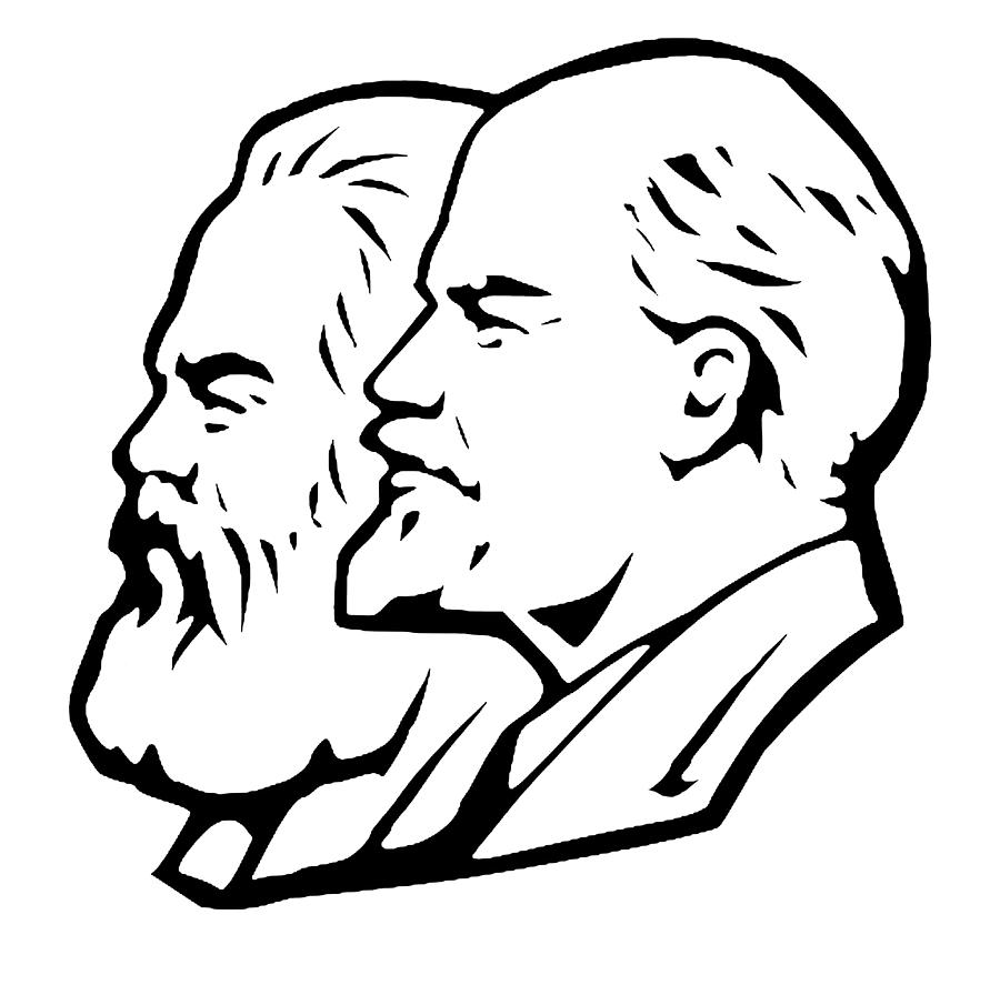 Marx and Lenin Portrait. Digital Art by Tom Hill - Pixels