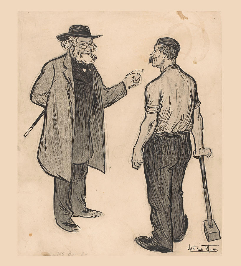 Marxist and Worker Drawing by Johannes Hendrikus de Waardt