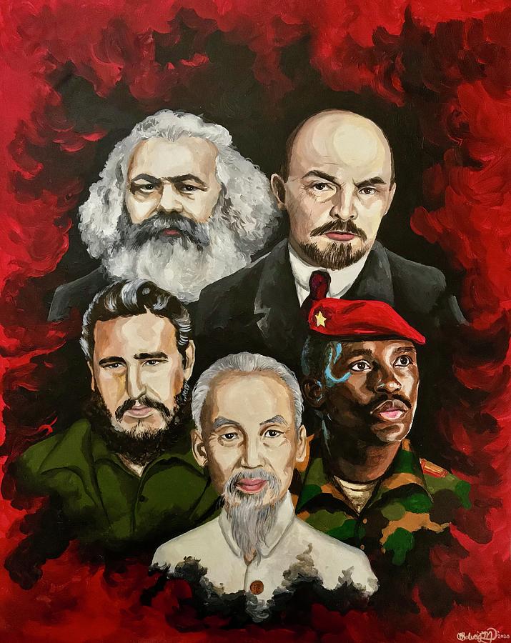 Marxist Painting - Marxist Leaders by Solveig Inga