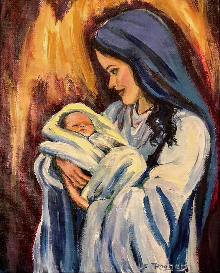 Mary and Baby Jesus Painting by Sherrell Rodgers