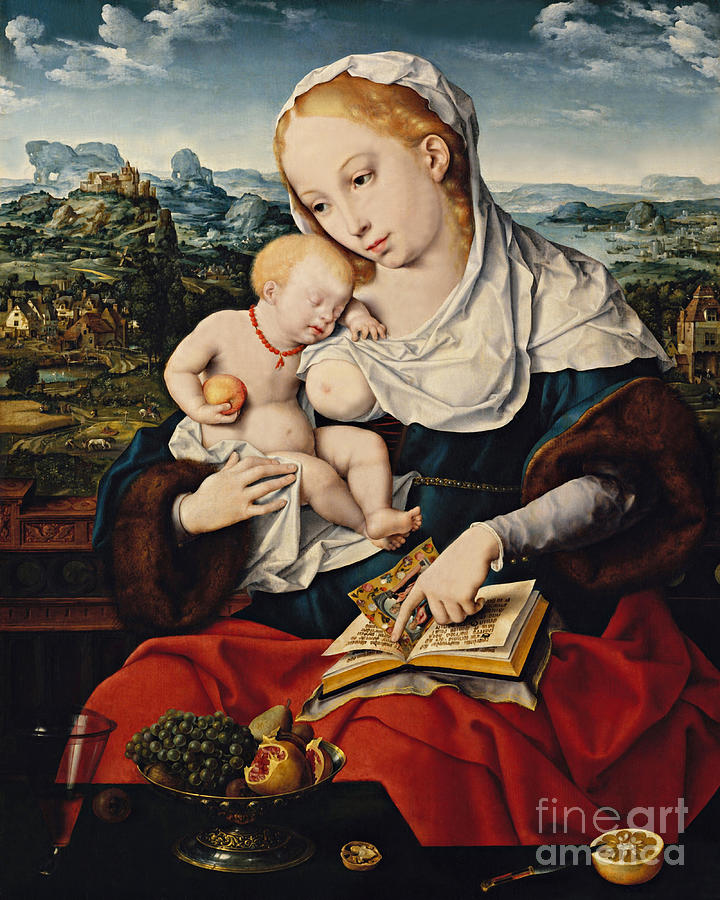 Mary and Child - CZVMC Painting by Joos van Cleve