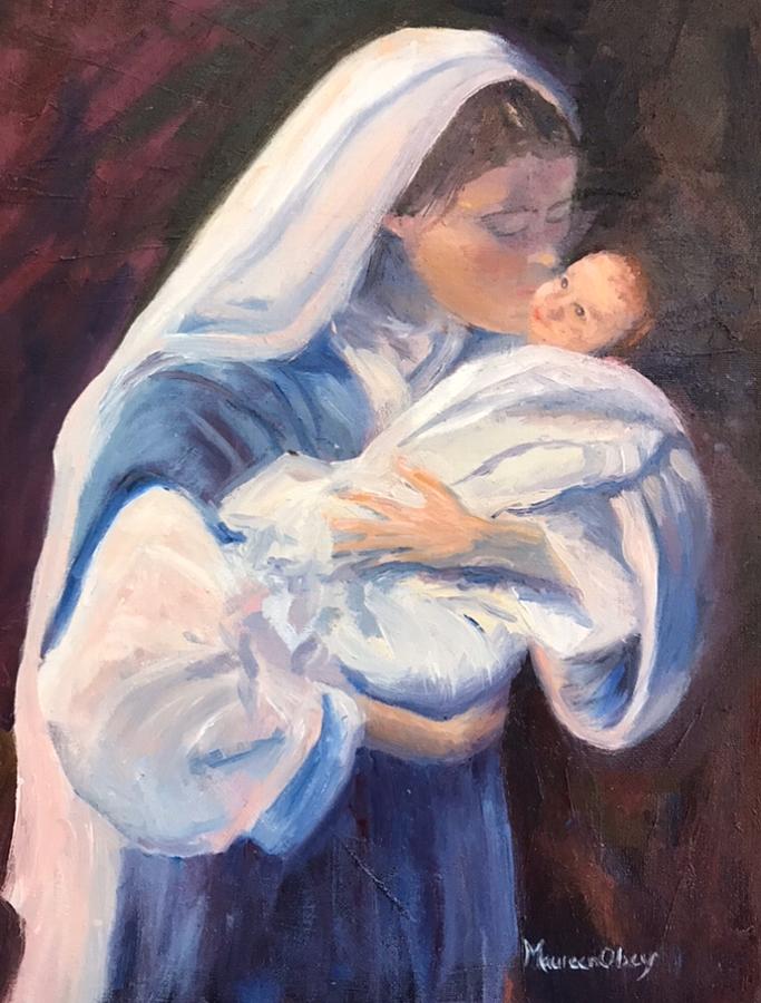 Madonna and Child  Painting by Maureen Obey