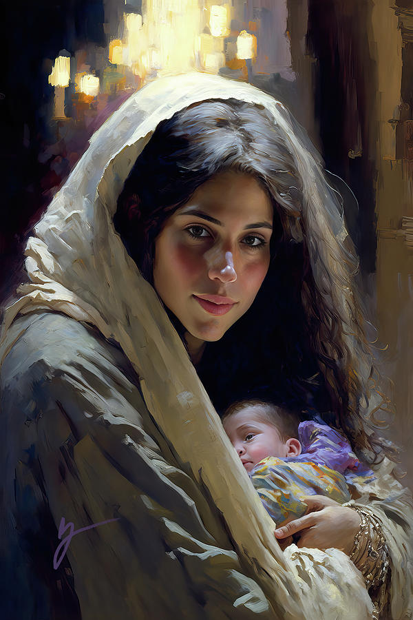 Mary and Jesus Painting by Greg Collins