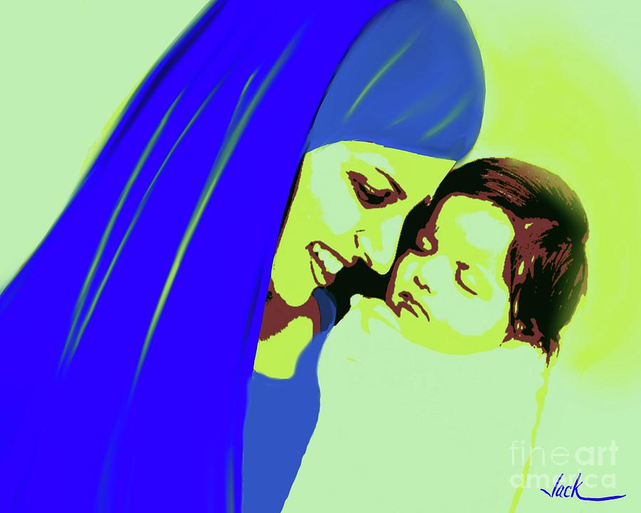 Mary Painting - Mary and Jesus India by Jack Bunds Mary Painting - Mary and Jesus India by Jack Bunds