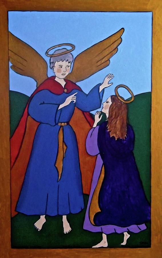 Mary and the Angel Painting by Stephanie Moore