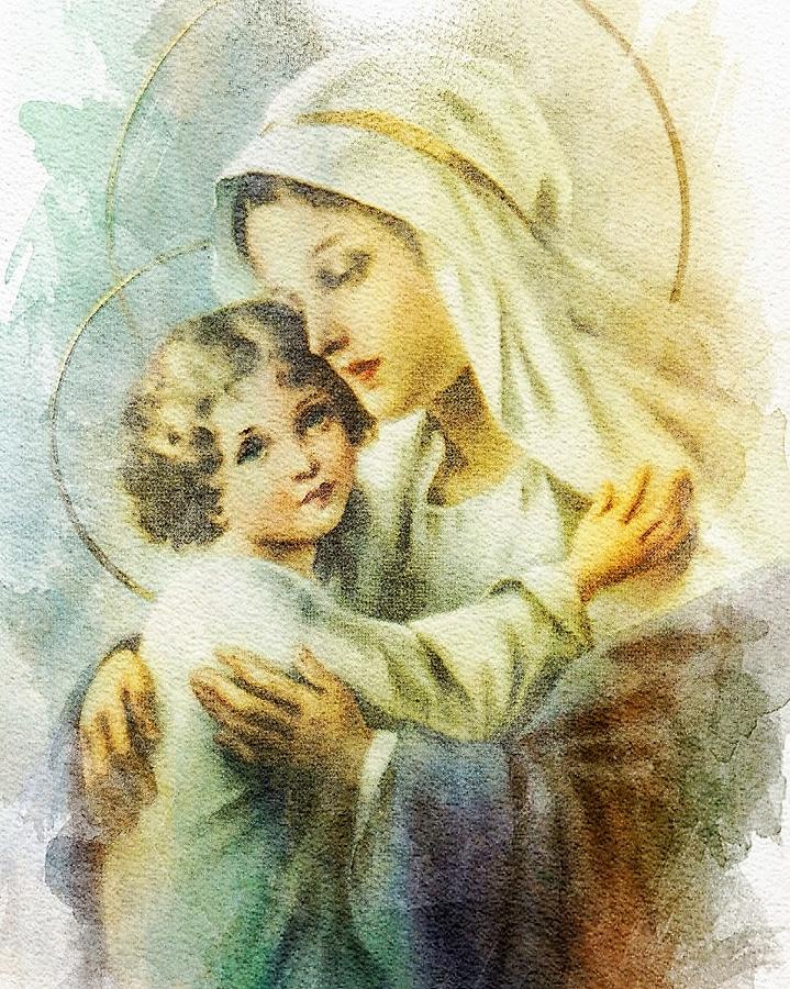 Mary and the Child Jesus Digital Art by MargaretKK - Fine Art America