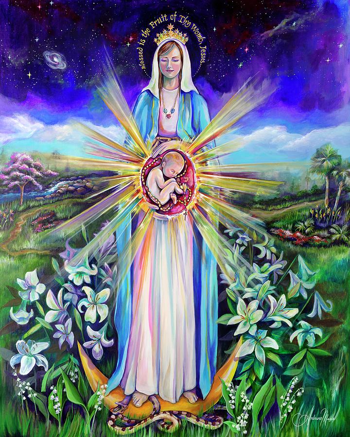 Jesus Christ Painting - Mary, Ark of the New Covenant  by Amberose Marie
