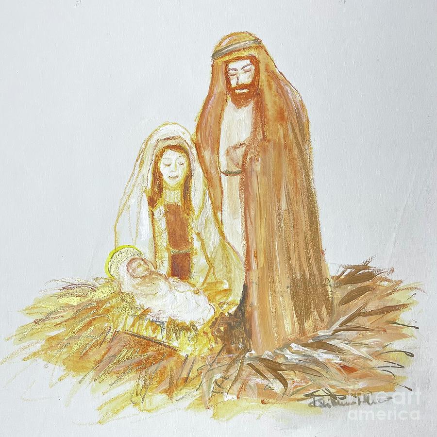 Mary, Joseph and Baby Jesus Painting by Robin Pedrero