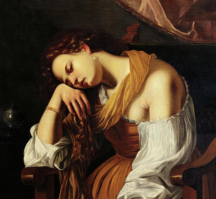 Mary Magdalene as Melancholy, 1622 Painting by Artemisia