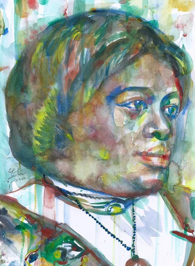 MARY MCLEOD BETHUNE watercolor portrait.1 Painting by Fabrizio Cassetta