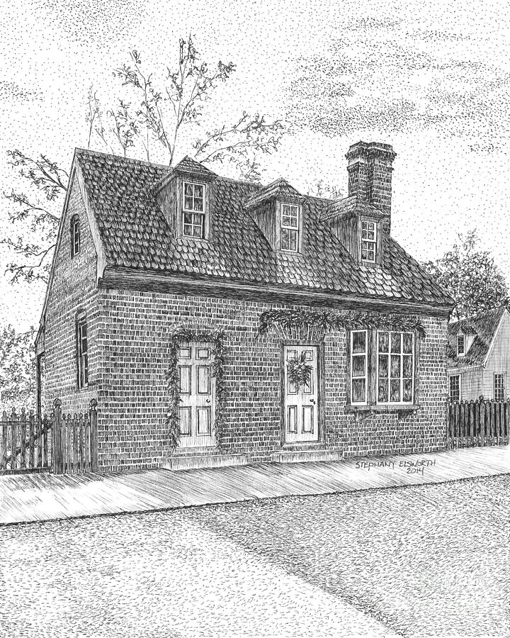 Colonial Williamsburg's Mary Stith House Drawing By Stephany Elsworth 