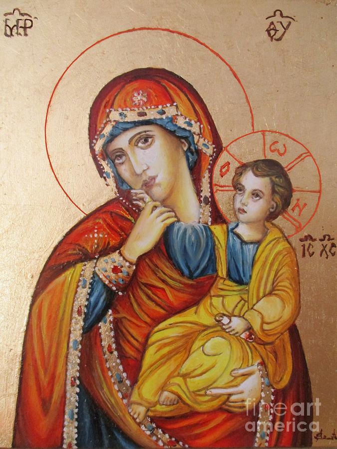 Mary with Jessus r.1 Painting by Sorin Apostolescu