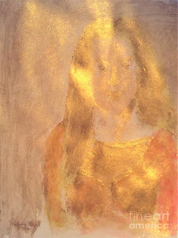 Mary Young Woman With Golden Hair Painting by Richard W Linford
