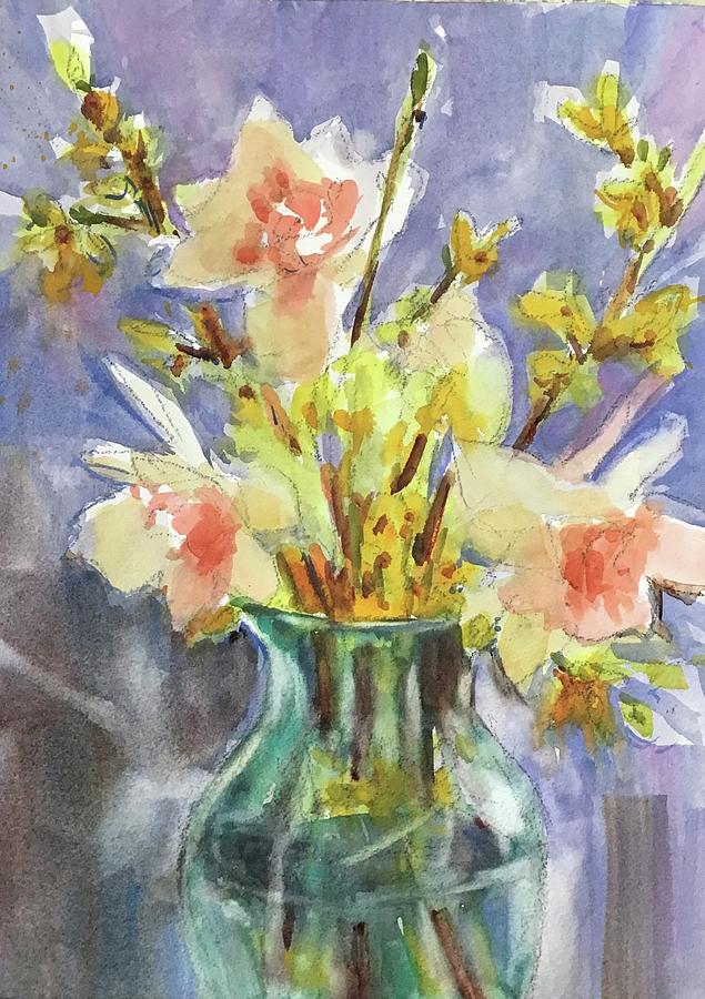 Maryans Flowers II  Painting by Judith Levins