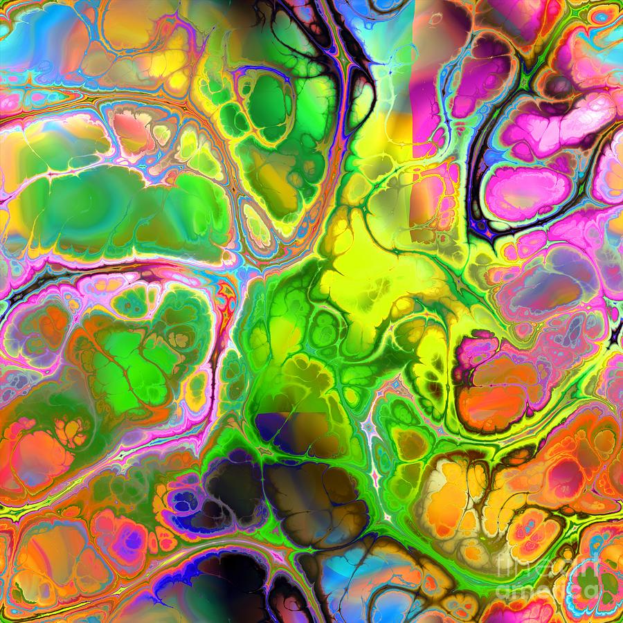 Maryati - Funky Artistic Colorful Abstract Marble Fluid Digital Art Digital Art by Sambel Pedes