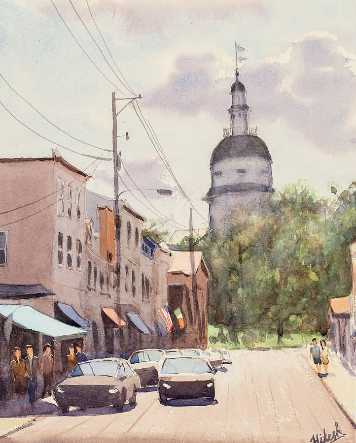 Maryland Avenue Annapolis Painting by Tesh Parekh