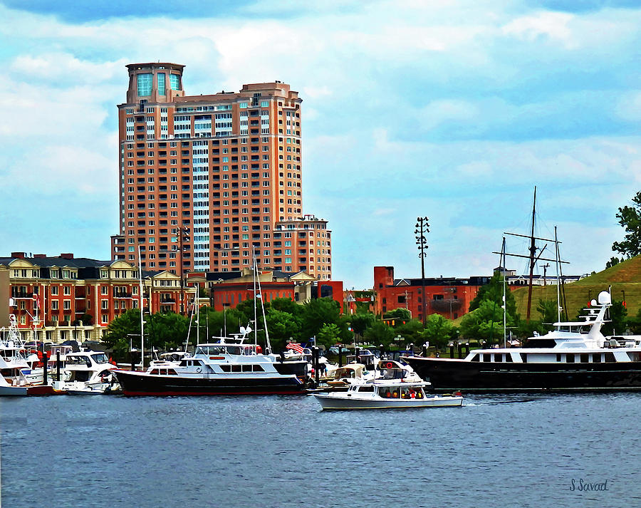 Maryland - Boats at Inner Harbor Baltimore MD Photograph by Susan Savad