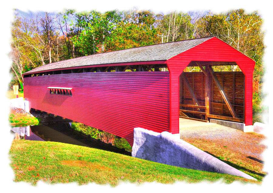 Maryland Covered Bridges - Gilpins Falls Covered Bridge Over North East Creek, No. 1 - Cecil County Photograph by Michael Mazaika