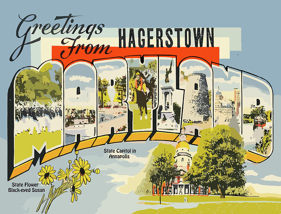 Capitol Building Digital Art - Maryland Letters, Hagerstown by Long Shot