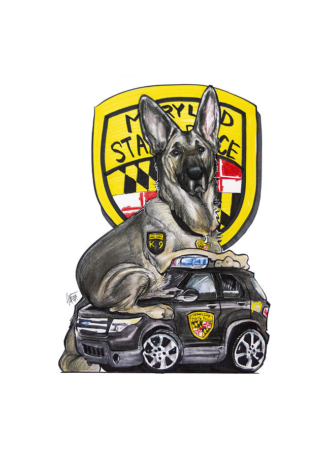 Maryland Police German Shepherd 1 Drawing