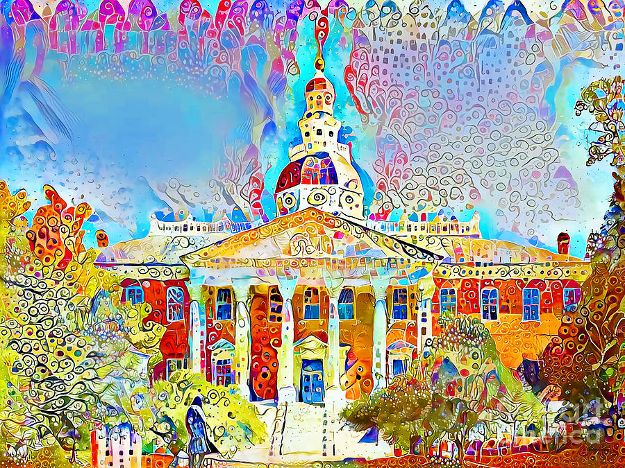 Maryland State House in Contemporary Whimsical Motif 20210206 Photograph by Wingsdomain Art and Photography