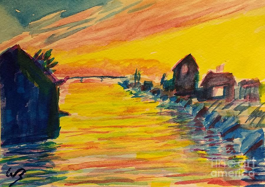 Maryland Sunset Painting by Walt Brodis