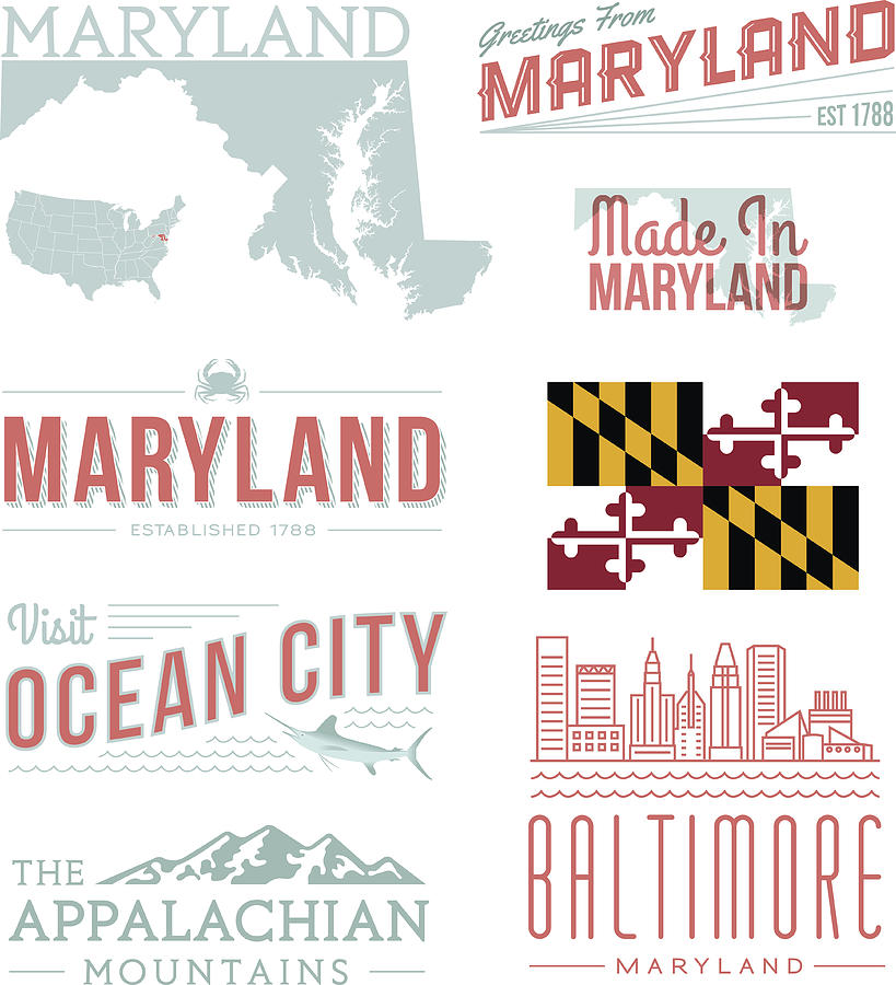 Maryland Typography Drawing by Hey Darlin