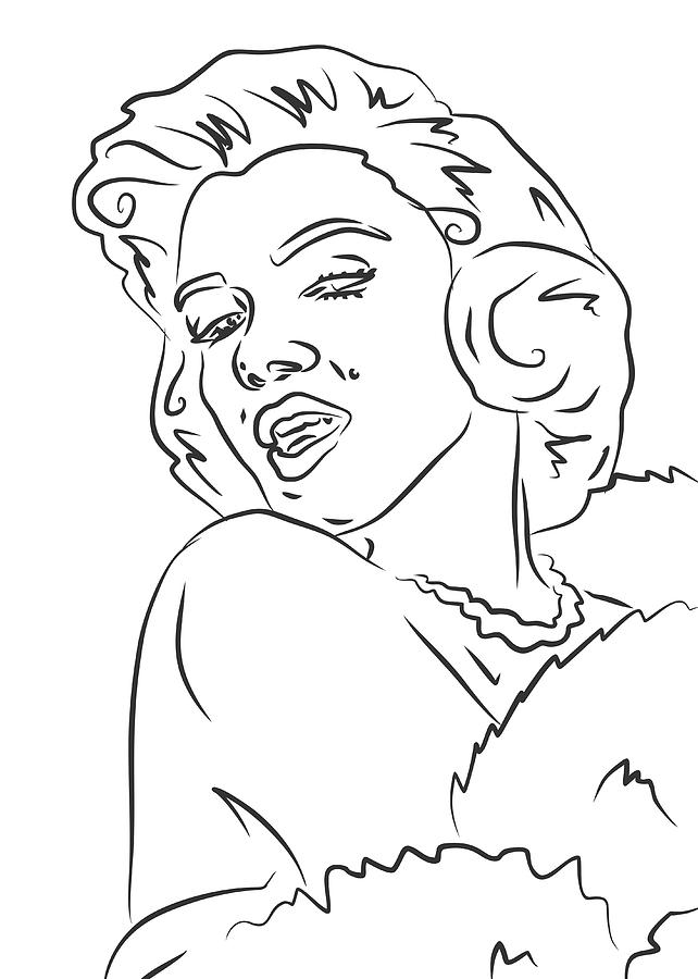 Marylin Monroe 2 Line Art Digital Art by Ahmad Nusyirwan