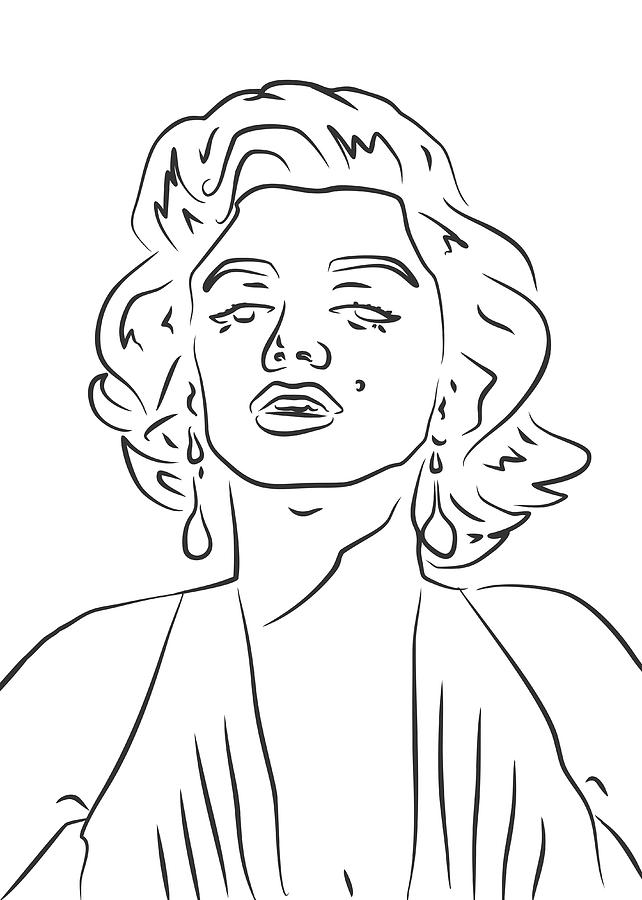 Marylin Monroe 3 Line Art Digital Art by Ahmad Nusyirwan | Fine Art America