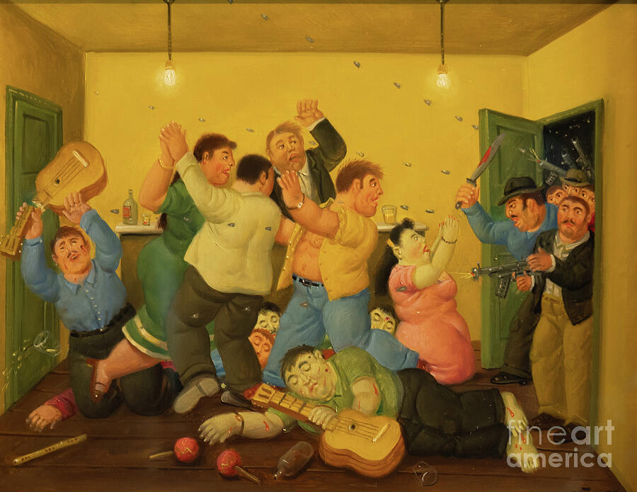 Fernando Botero Painting - Masacre de Mejor Esquina,Fernando Botero by Eva Lechner