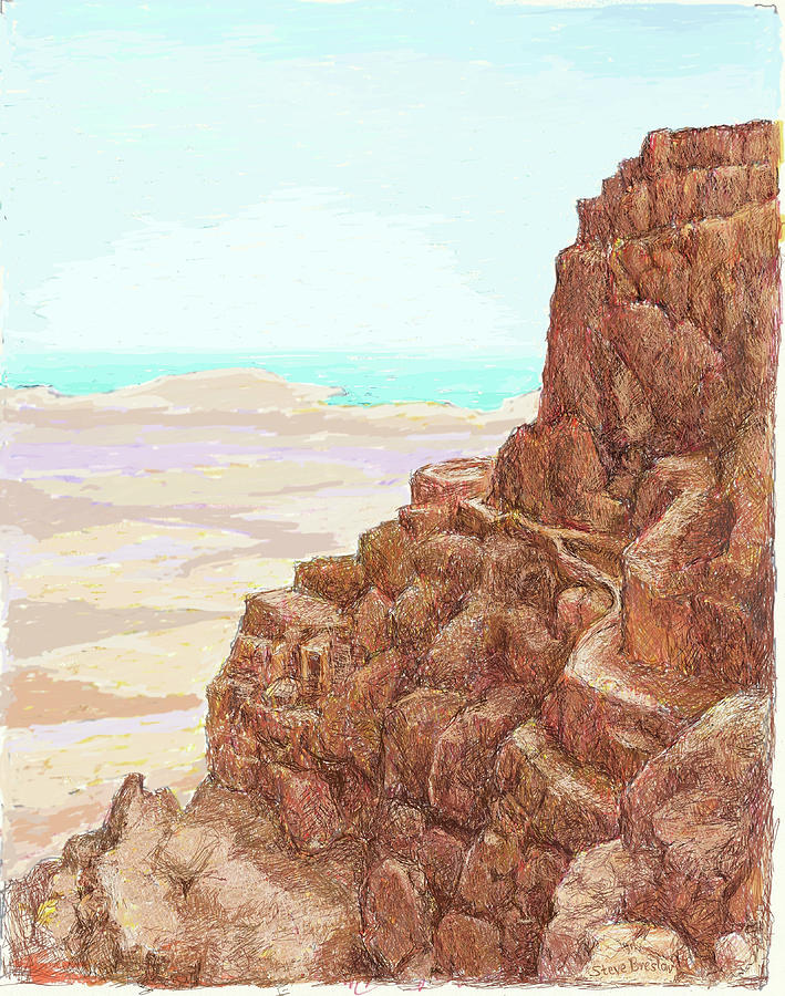 Masada Digital Art by Steve Breslow