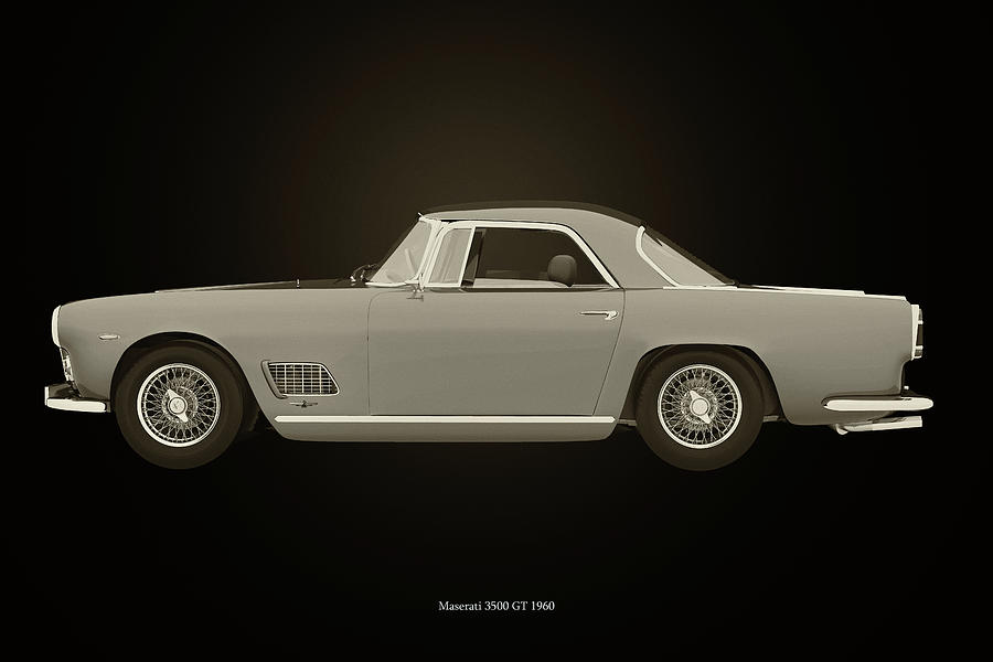 Maserati 3500 GT Black and White Photograph by Jan Keteleer