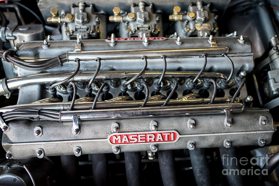 Maserati 6 cylinder engine Photograph by Tony Camacho | Fine Art America