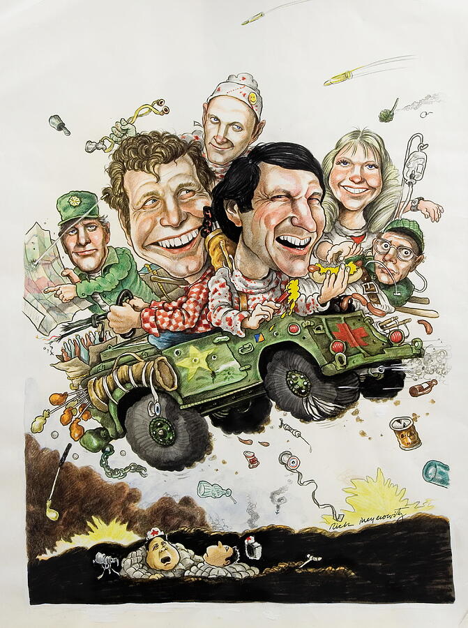 Vintage Mixed Media - Mash, 1972 - art by Rick Meyerowitz by Retro Movie Posters Vintage Mixed Media - Mash, 1972 - art by Rick Meyerowitz by Retro Movie Posters
