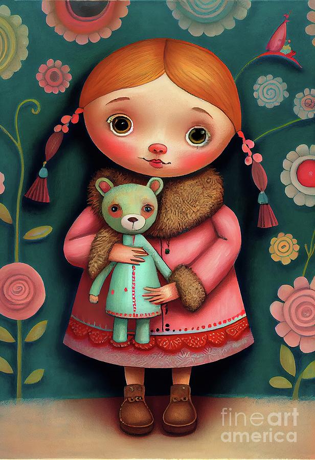 Masha and Bear Painting by Vincent Monozlay