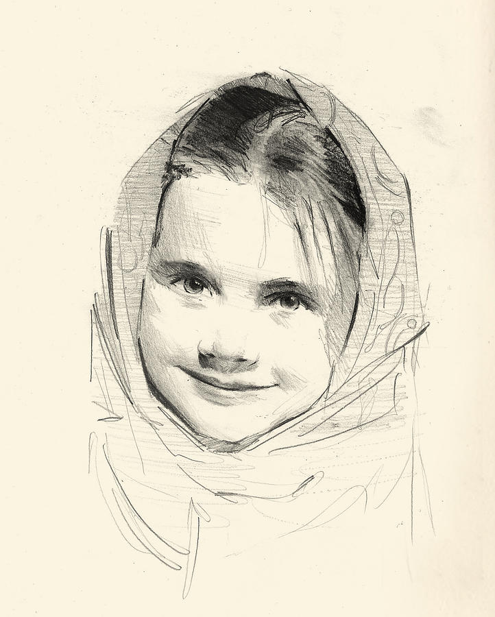 Masha Drawing by John Fenerov