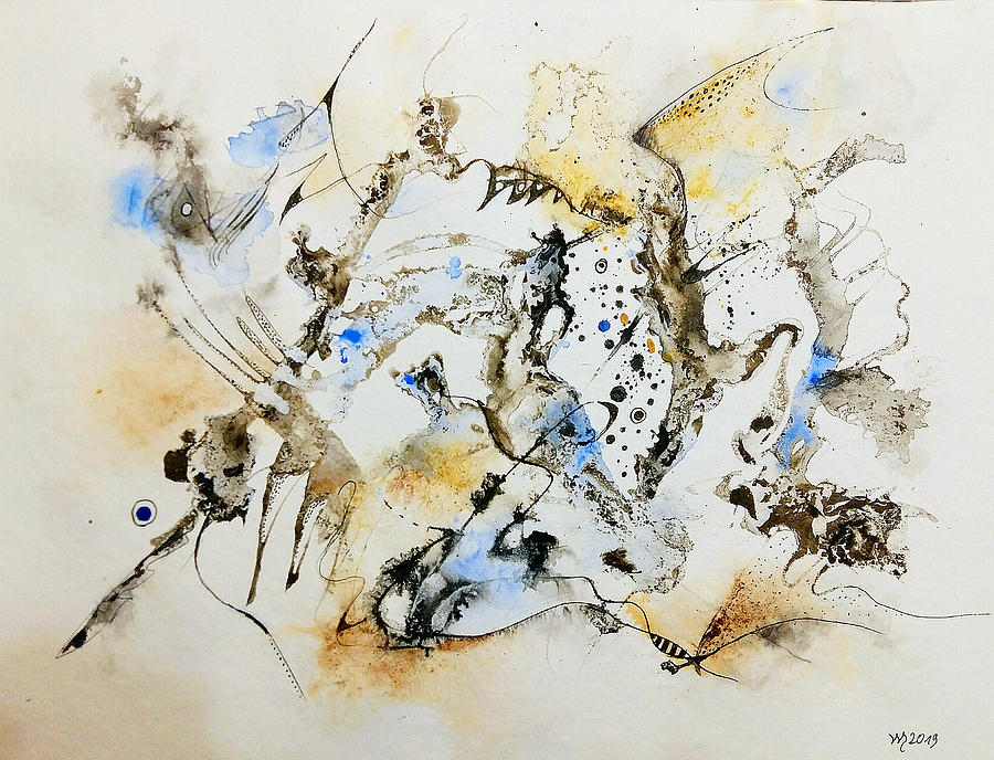Ink Painting Painting - Masinge Turabanga by Wolfgang Schweizer Ink Painting Painting - Masinge Turabanga by Wolfgang Schweizer