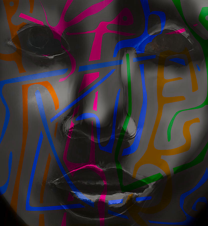 Mask Mood FRAMED PRINT Digital Art by Wayne Pearce